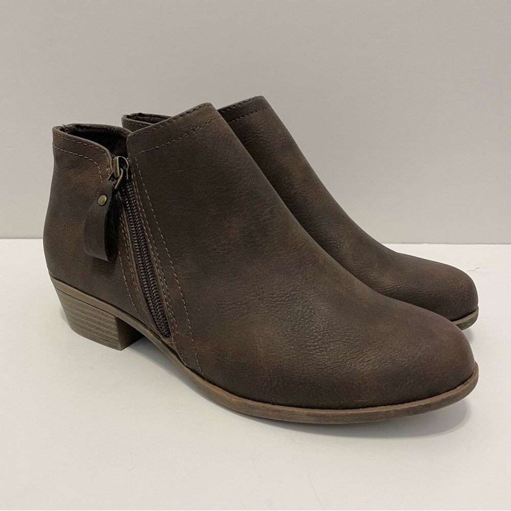 Arizona Jean Company Galen Women’s Faux Leather Ankle Booties Brown Size 8